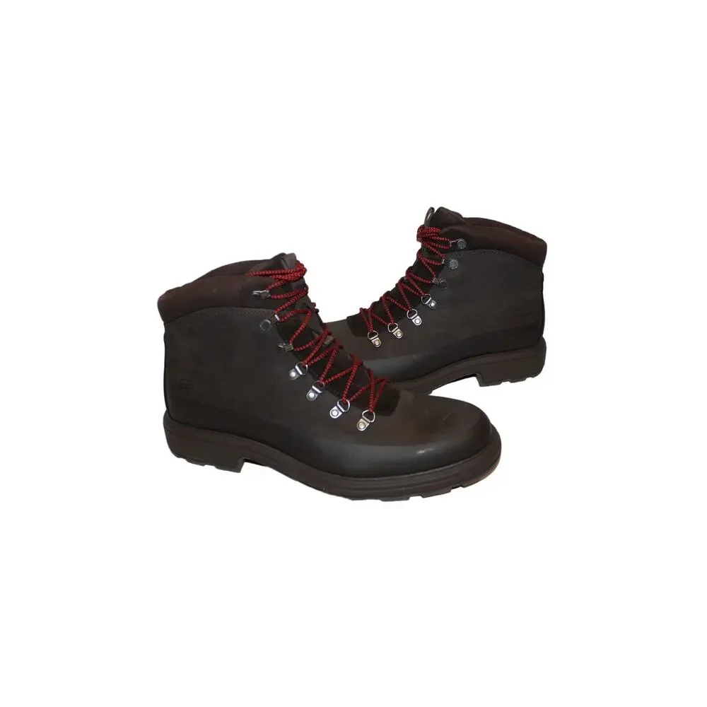 NIB UGG MEN'S WATERPROOF BILTMORE WORK CASUAL SUEDE‎ SHEARLING LINED BOOTS BROWN